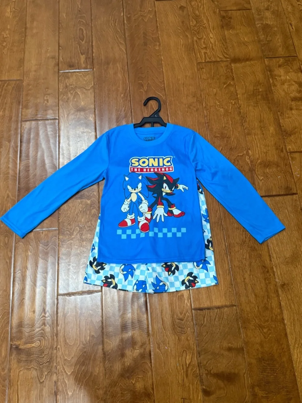 NWT Size XSmall (4-5) Sonic the Hedgehog Blue Long-Sleeve pajama set